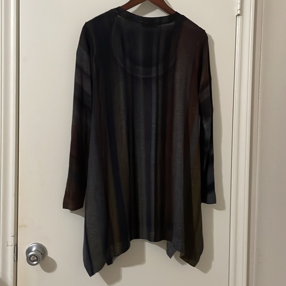 Soft Surroundings Top Womens Medium Multicolor Esha Stripe Asymmetrical - Picture 2 of 4